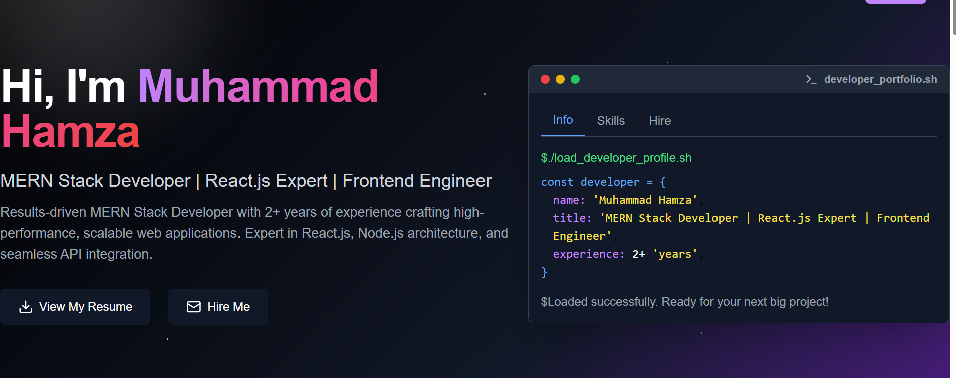 Muhammad Hamza – Full Stack Engineer | SaaS & AI Portfolio
